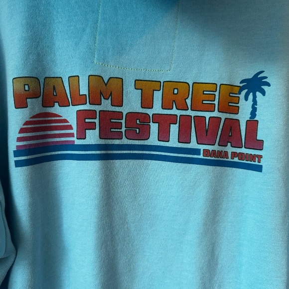 Aviator Nation Palm Tree Festival Dana Point Zip Up Hoodie in Ocean Blue Size L - Picture 10 of 10